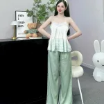 Đồ bộ quần dài latin áo hai dây ren in nhiều hình