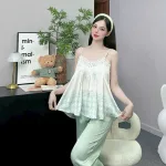 Đồ bộ quần dài latin áo hai dây ren in nhiều hình