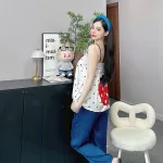 Đồ bộ quần dài latin áo hai dây ren in nhiều hình