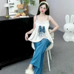 Đồ bộ quần dài latin áo hai dây ren in nhiều hình