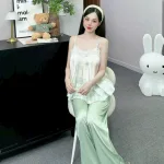 Đồ bộ quần dài latin áo hai dây ren in nhiều hình