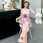 Đồ bộ quần dài latin áo hai dây ren in nhiều hình