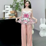 Đồ bộ quần dài latin áo hai dây ren in nhiều hình