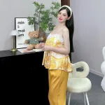 Đồ bộ quần dài latin áo hai dây ren in nhiều hình