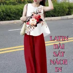 Đồ bộ quần dài latin áo sát nách in nhiều bông đẹp
