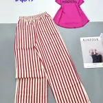 Đồ bộ quần dài sọc áo sát nách in chữ STAY