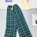 Đồ bộ quần dài sọc áo tay sát nách in chữ G