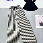Đồ bộ quần dài sọc áo tay sát nách in chữ G