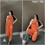 Đồ bộ quần dài sọc áo và quần in chữ, số 2 tay áo 2 màu