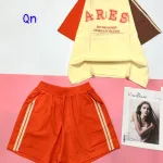 Đồ bộ quần đùi 2 sọc áo tay ngắn in chữ ARES