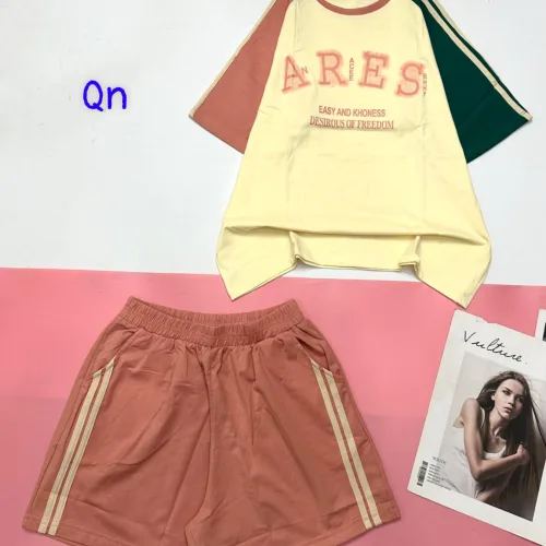 Đồ bộ quần đùi 2 sọc áo tay ngắn in chữ ARES