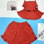 Đồ bộ quần đùi áo 2 dây 2 tầng màu trơn size đại