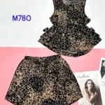 Đồ bộ quần đùi áo ba lỗ có 4 nơ hông áo in nhiều hoạ tiết