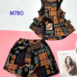 Đồ bộ quần đùi áo ba lỗ có 4 nơ hông áo in nhiều hoạ tiết