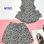 Đồ bộ quần đùi áo ba lỗ có 4 nơ hông áo in nhiều hoạ tiết