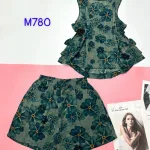 Đồ bộ quần đùi áo ba lỗ có 4 nơ hông áo in nhiều hoạ tiết
