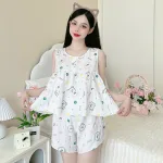 Đồ bộ quần đùi áo ba lỗ  có nút mặc nhà
