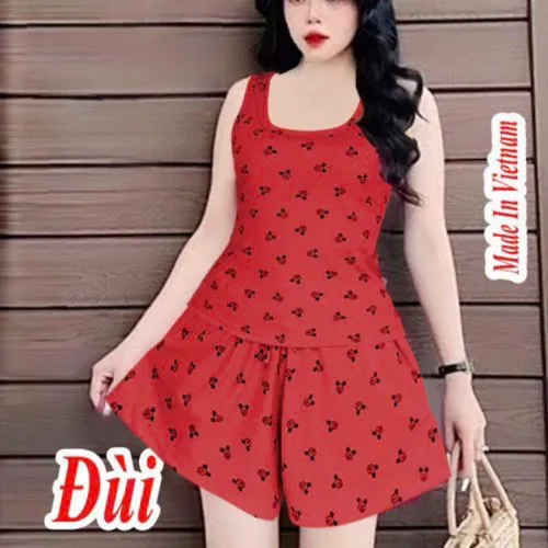 Đồ bộ quần đùi áo ba lỗ hình chuột mickey