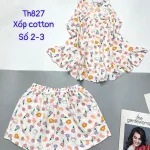 Đồ bộ quần đùi áo ba lỗ xốp cotton nhiều hoạ tiết