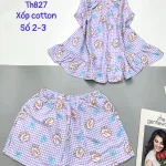 Đồ bộ quần đùi áo ba lỗ xốp cotton nhiều hoạ tiết