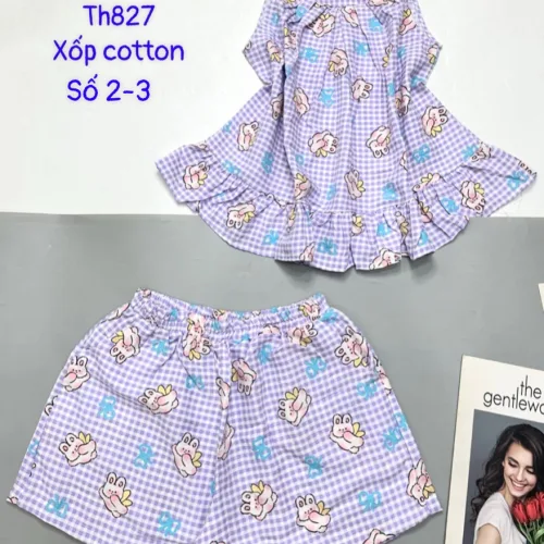 Đồ bộ quần đùi áo ba lỗ xốp cotton nhiều hoạ tiết