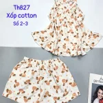 Đồ bộ quần đùi áo ba lỗ xốp cotton nhiều hoạ tiết