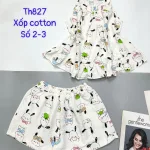 Đồ bộ quần đùi áo ba lỗ xốp cotton nhiều hoạ tiết