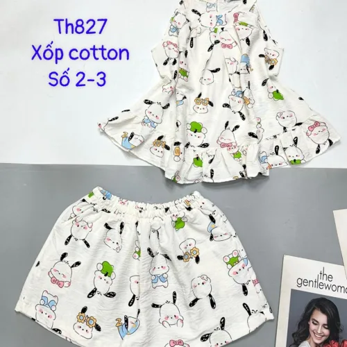 Đồ bộ quần đùi áo ba lỗ xốp cotton nhiều hoạ tiết