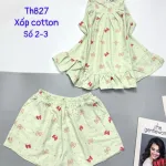 Đồ bộ quần đùi áo ba lỗ xốp cotton nhiều hoạ tiết