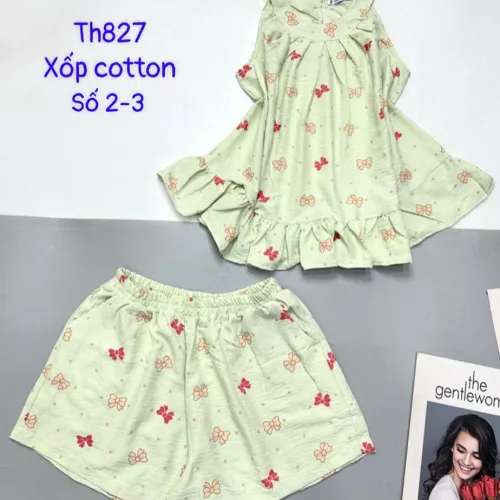 Đồ bộ quần đùi áo ba lỗ xốp cotton nhiều hoạ tiết