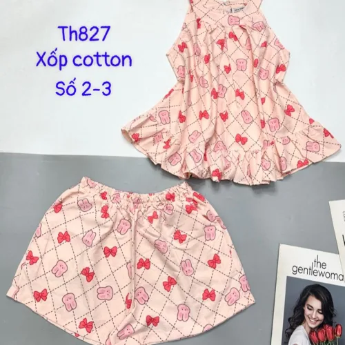 Đồ bộ quần đùi áo ba lỗ xốp cotton nhiều hoạ tiết