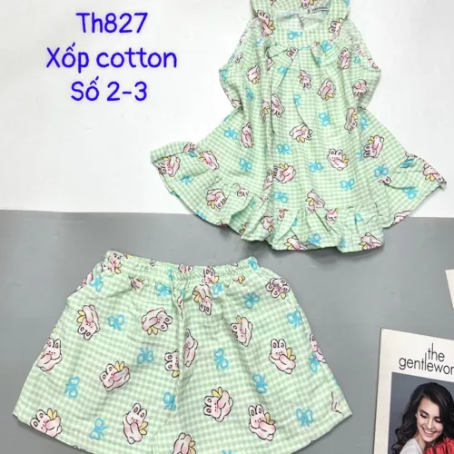Đồ bộ quần đùi áo ba lỗ xốp cotton nhiều hoạ tiết