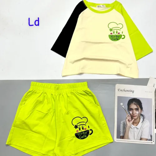Đồ bộ quần đùi  áo crop top in hình ly nước