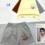 Đồ bộ quần đùi  áo crop top in hình ly nước