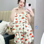 Đồ bộ quần đùi áo dây 2 tầng nhiều hình khác nhau