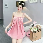 Đồ bộ quần đùi áo dây yếm màu trơn áo dấu quần