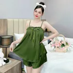 Đồ bộ quần đùi áo dây yếm màu trơn áo dấu quần