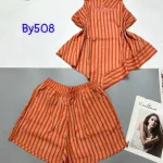 Đồ bộ quần đùi áo quần sọc 2 dây xéo dưới