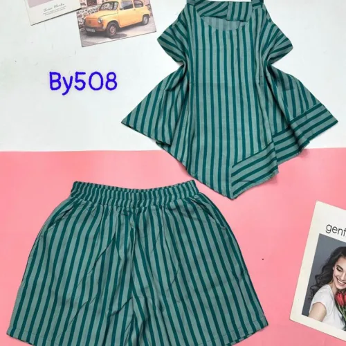 Đồ bộ quần đùi áo quần sọc 2 dây xéo dưới