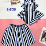 Đồ bộ quần đùi áo quần sọc 2 dây xéo dưới