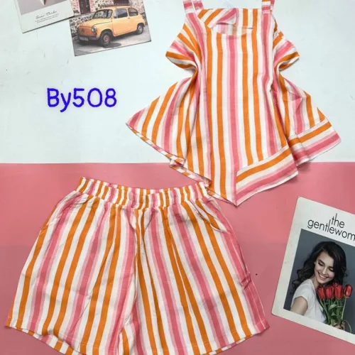 Đồ bộ quần đùi áo quần sọc 2 dây xéo dưới