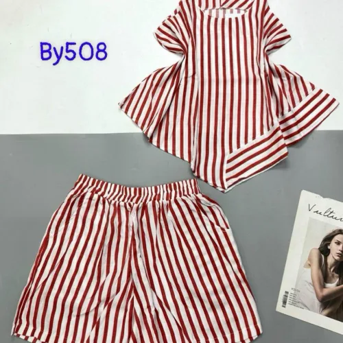 Đồ bộ quần đùi áo quần sọc 2 dây xéo dưới