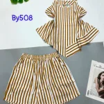 Đồ bộ quần đùi áo quần sọc 2 dây xéo dưới