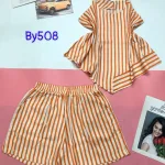 Đồ bộ quần đùi áo quần sọc 2 dây xéo dưới