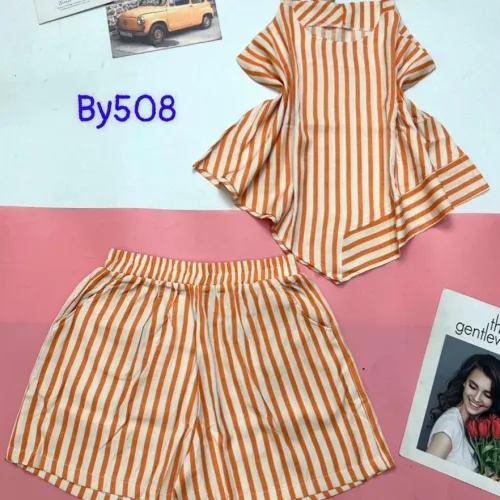Đồ bộ quần đùi áo quần sọc 2 dây xéo dưới