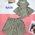 Đồ bộ quần đùi áo quần sọc 2 dây xéo dưới