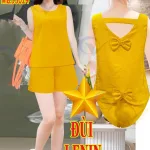 Đồ bộ quần đùi áo sát nách có nơ đằng sau lưng