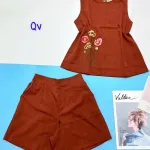 Đồ bộ quần đùi áo sát nách có thêu cành hoa