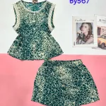 Đồ bộ  quần đùi  áo sát nách phối ren  nhiều họa tiết