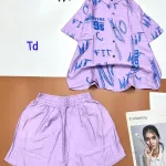 Đồ bộ quần đùi áo sơ mi tay ngắn cổ bẻ in số 95